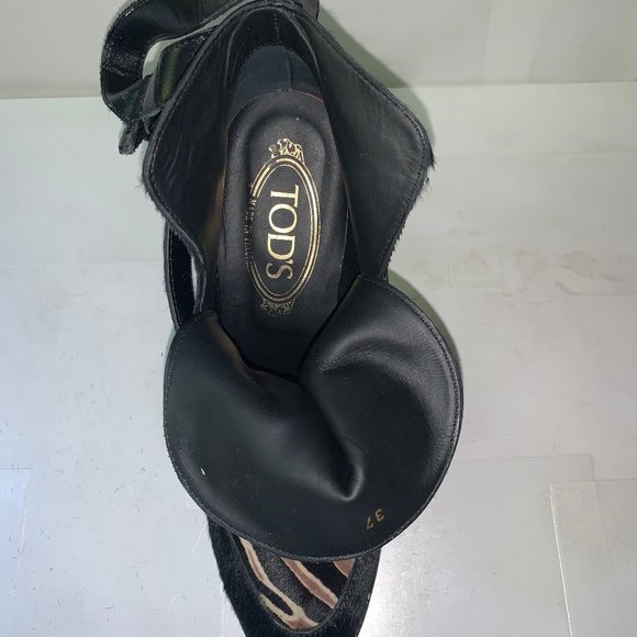 TOD'S Zebra-print calf hair leather ankle - Picture 6 of 8